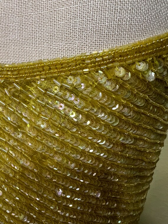 Yellow Sequin Beaded Dress Gem