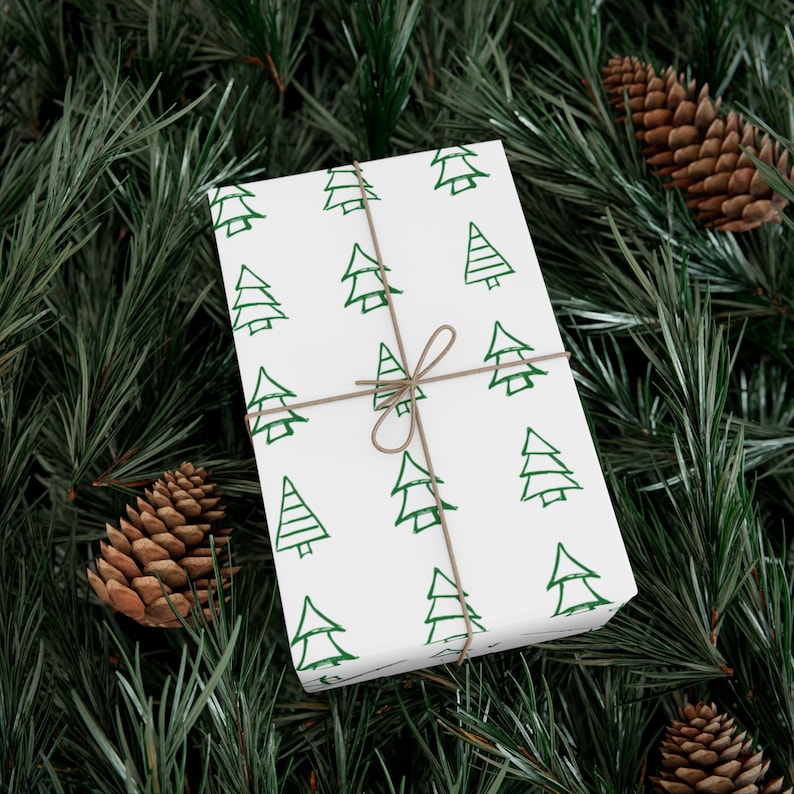 Christmas Tree Wrapping Paper Simple Wrapping Paper - Etsy