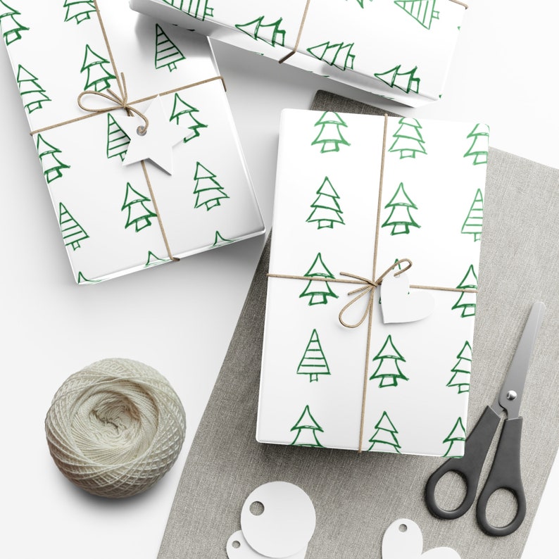Christmas Tree Wrapping Paper Simple Wrapping Paper - Etsy