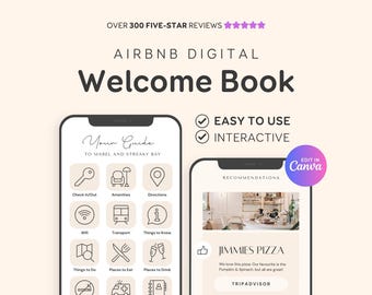 Airbnb Welcome Book Template: Editable Digital Guest Guide for Rentals EG2