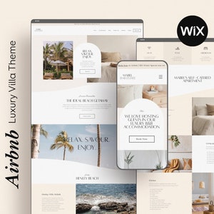 Airbnb Booking Website Template Premium Wix Theme, Vacation Rental Website, Vrbo, Book Now | Luxury, Professional, Aesthetic EG02