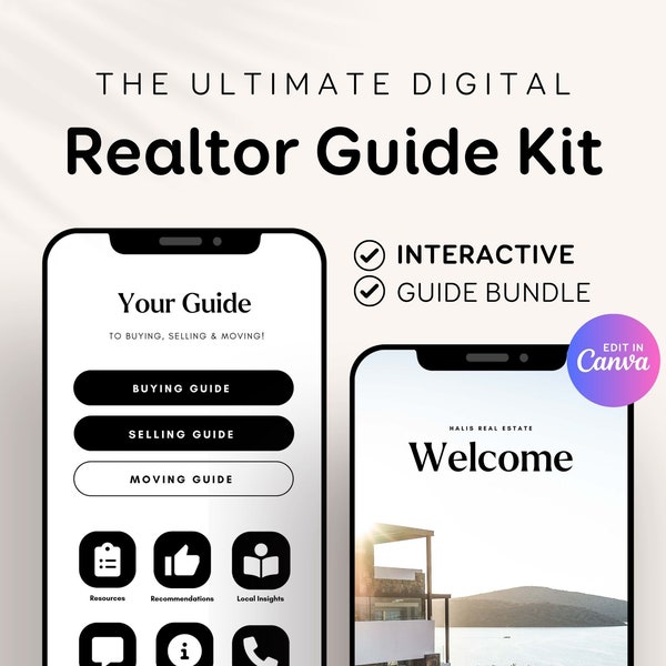 Digital Real Estate Guides: Editable Buyer and Seller Templates - Canva RE1