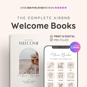 Airbnb Welcome Book Template Canva Host Bundle Kit Welcome Pack, Airbnb Digital Welcome Guide & Airbnb Printable Guidebook House Manual EG2