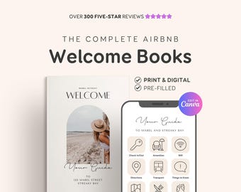 Airbnb Welcome Book Template Canva Host Bundle Kit Welcome Pack, Airbnb Digital Welcome Guide & Airbnb Printable Guidebook House Manual EG2