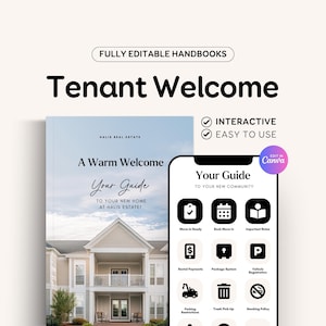 Editable Tenant Handbooks - Printable & Digital | Apartment Welcome Packet, Community Welcome Resident | Property Management Template | RE1