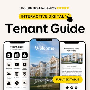 Property Management Template Digital Tenant Welcome Guide Handbook, Community Welcome New Resident, Apartment Rules, Amenities Letter | RE1