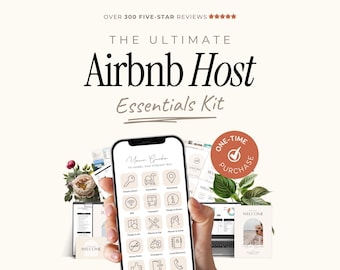 Airbnb Host Template Bundle – Digital + Printable Guest Welcome Book Guides, Checklists & Signs