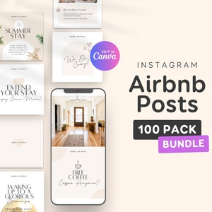 Airbnb Template Instagram, Social Media Posts Template Canva, Airbnb Host, Short Term Rental Instagram, Vacation Rental Instagram, Vrbo EG02