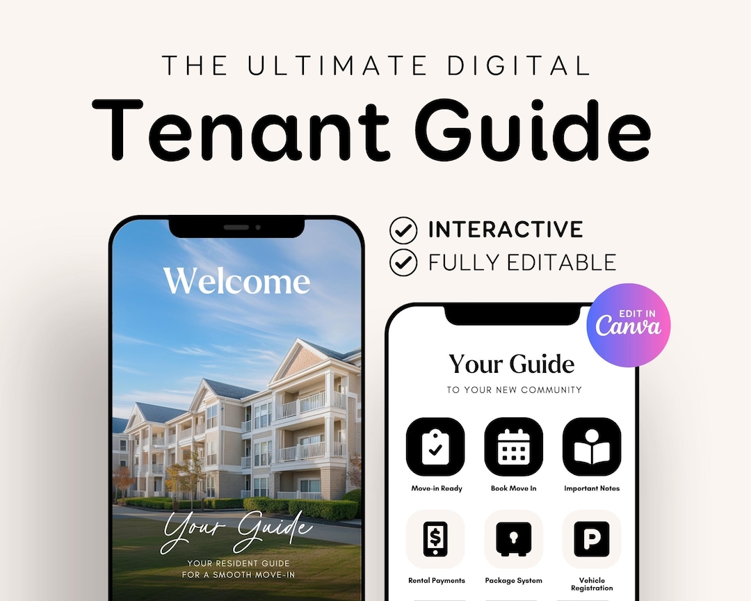 Apartment Welcome Guide - Move-in Rules and Amenities Template RE1 - Etsy