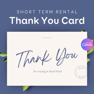 Sjabloon Airbnb-bedankkaart voor host, Airbnb-gastenkaart, bedankkaart voor gast, recensiekaart Airbnb-host, VRBO-bedankkaart BC1