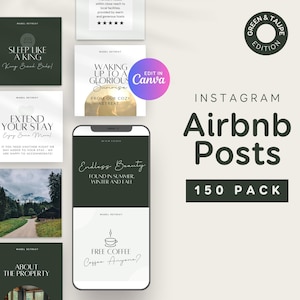 Modèle Airbnb Lake House Green Instagram, Modèle Canva pour publications sur les réseaux sociaux, Hôte Airbnb, Location courte durée, Location saisonnière, Vrbo EG2