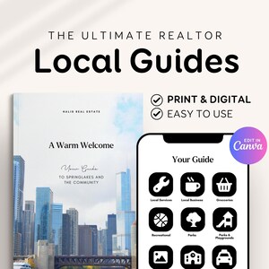 Realtor Local Guide Template, Editable Digital & Printable (Canva Download) RE1