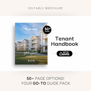Editable Tenant Rental Welcome Guide, Printable Tenant Welcome Packet for Landlords, Property Managers |  Checklist, Rules Brochure RE1