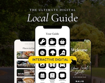 Digital Local Guide | Realtor Relocation Guide | Real Estate Agent Community Guide, Neighborhood City Guide, Editable Canva Template RE1