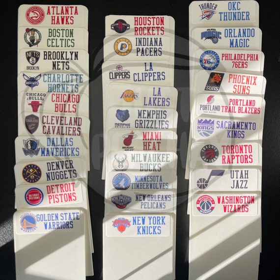 30 Customized NBA Logo Trading Card Divider Labels Only