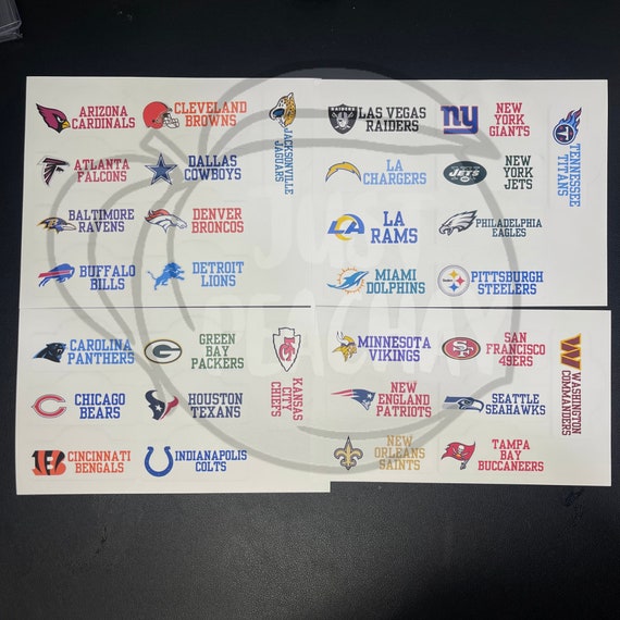 32 Customized NFL Logo Trading Card Divider Labels Only