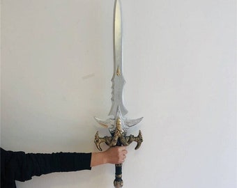 100cm/39.4in WOW Dark Elf Excalibur Cosplay Sword | 1:1 Roleplay Costume Sword | PU Material Safe to Play