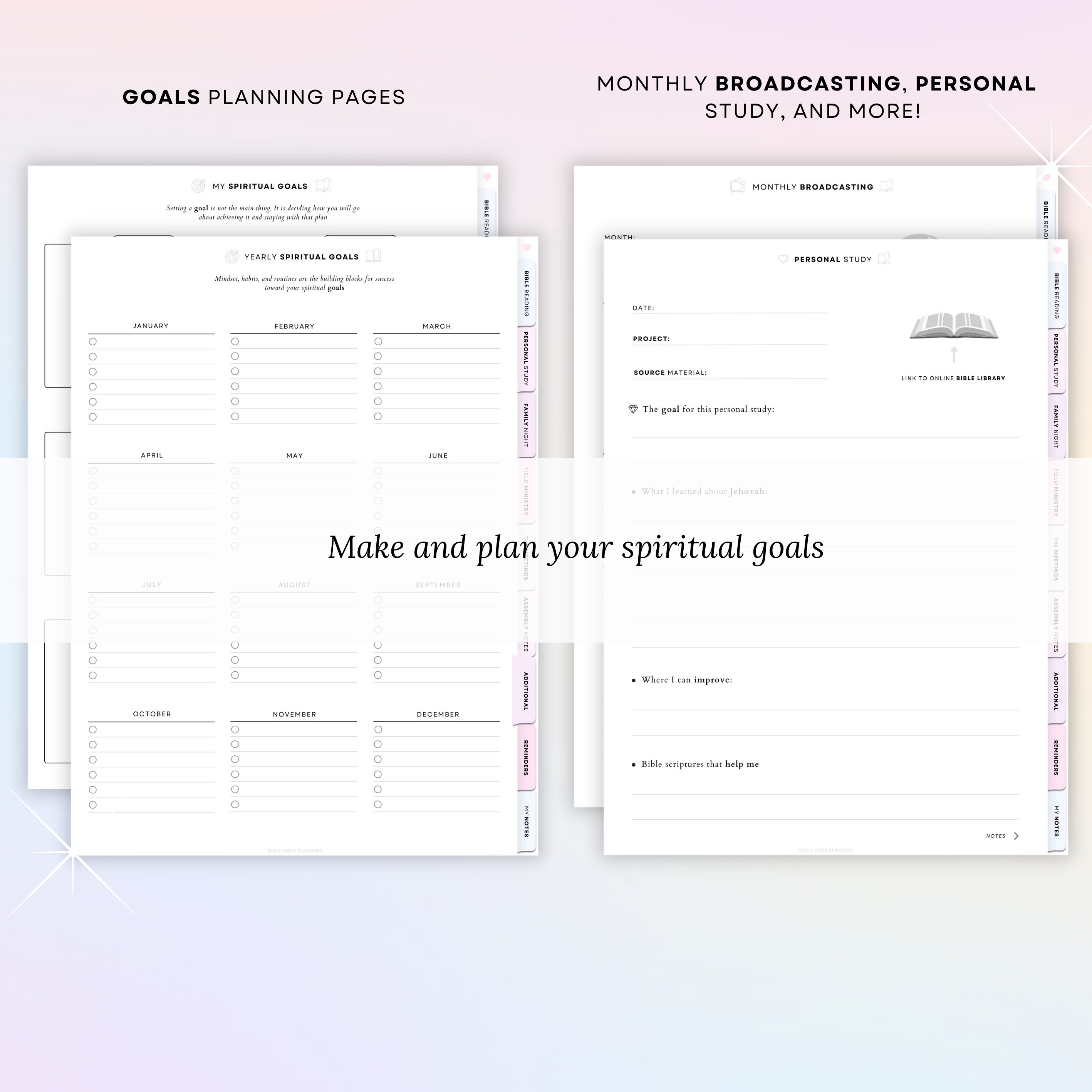 JW Digital Planner, JW Productivity Planner, JW Spiritual Routine - Etsy