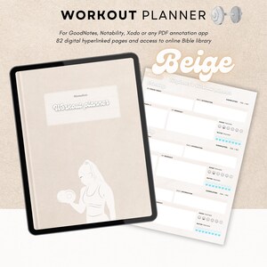 Minimalistic Beige Weekly Workout Planner, Exercise Planner