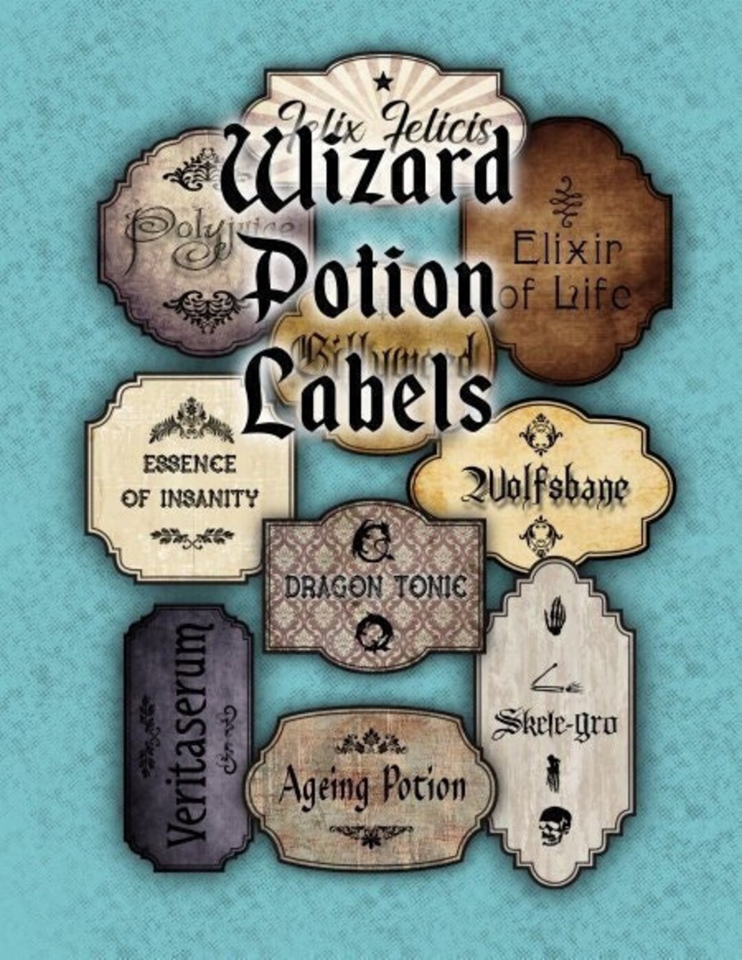 Wizard Potion Bottle Labels Instant Download Etsy Australia