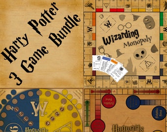 Wizard Board Game Bundle. Monopoly, Trouble, Sorry! instant download