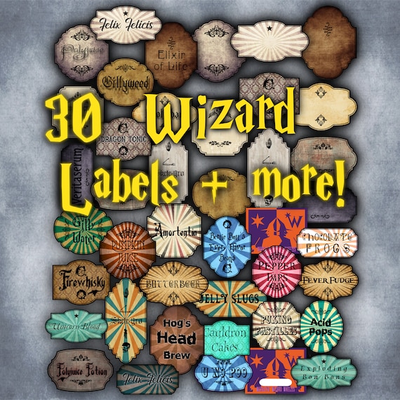 30+ Wizard Potion Bottle Labels and more instant download