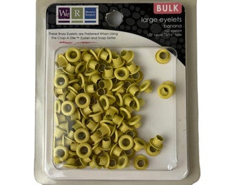 We R Memory Keepers Bulk Large Brass Eyelets Color Banana