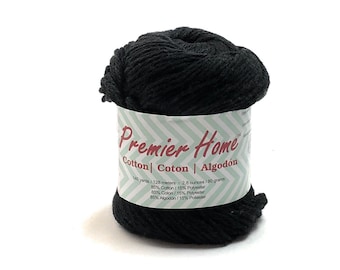 Premier Home #4 Cotton Yarn Black Cotton/Polyester