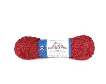 American Thread Co Dawn De Luxe Fingering Yarn Wool Red