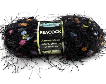 Sensations Peacock Yarn Skein Black / Multi for Crochet & Knitting