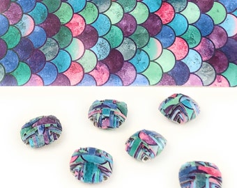 Pillow Puff Paper Beads Eight 1/2" Square Cross Drilled