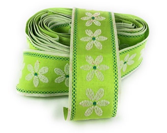 Vintage Flocked 2.5" Wide Fabric Trim Color Variations
