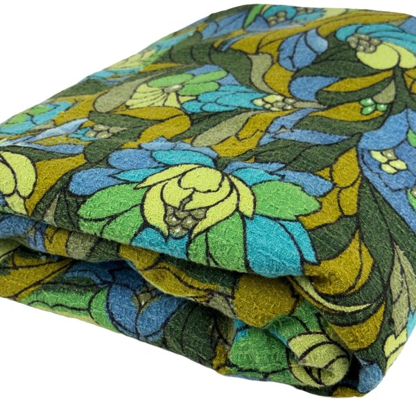 Retro Print Barkcloth Fabric Finished Large Oval Tablecloth