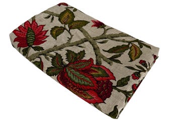 Vintage Filkauf Scandinavia Fabric Screen Printed on 100% Linen Home Décor