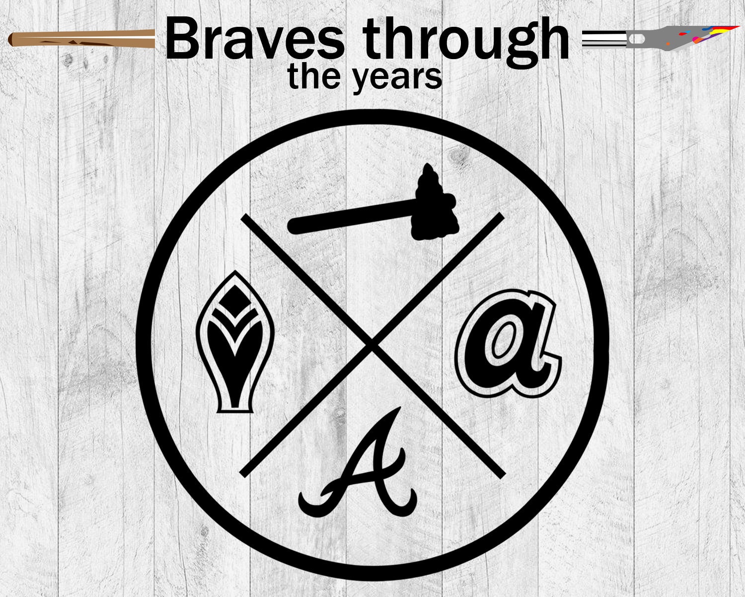 Atlanta Braves Logos Through the Years Sticker Vinyl Decal Etsy
