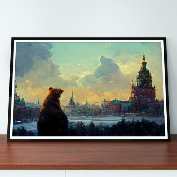 Saint Petersburg inspired Russian Vintage Artwork Oil Painting Print High-Quality Matte Wall Art Print for Neutral Home Decor