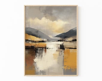 Yellow Abstract Landscape Oil Painting Print | Home decor | Beautiful Vibrant Print | Abstract Bedroom Decor | Fast Delivery | YAL2