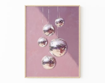 Disco Ball Art Print: Retro Party Wall Decor | DIB3