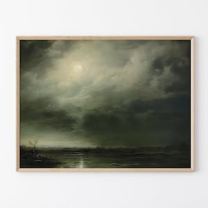 Vintage Night Cloud Oil Painting Print | Cloud Wall Art | Sky Wall Art | Antique Oil Painting | Cloud Print | Premium Matte Print #VNC3