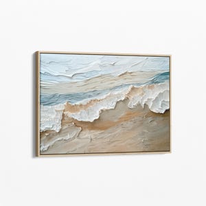 Ölgemälde Strand Ocean Wave | Auf Keilrahmen | Großes Wandbild | Original Gemälde, abstrakte Malerei Meerlandschaft Strand Deko | SCHLEIFE1