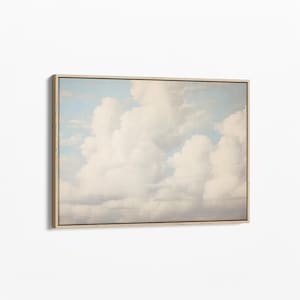 Impresión en lienzo de nubes vintage / Arte de pared para habitación infantil / Arte de pared con cielo / Pintura al óleo antigua / Lienzo estirado listo para colgar / VCB4C