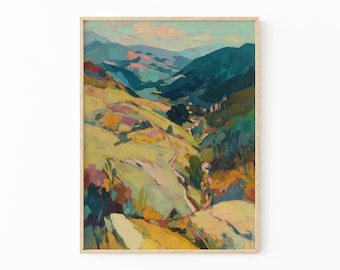 Midcentury Colorado Western Landscape Oil Painting Print | Western Decor | Colorado Travel Decor | Retro Travel Art | MCW3
