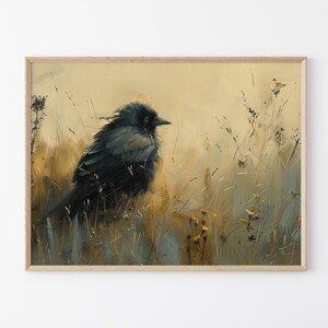 Stampa ad olio di uccello nidificato / Arte murale di uccelli, Dark Academia / Pittura antica / Arte vintage, Decorazione della stanza di casa, Goth Cottagecore / BNO7