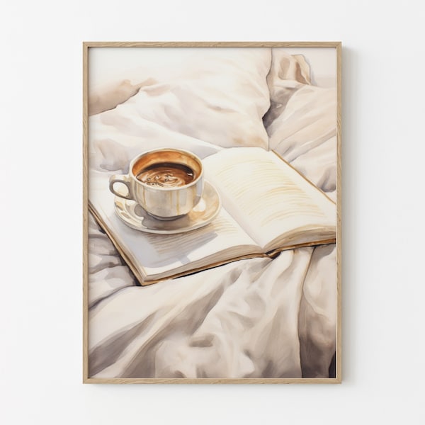 Aquarell-Kaffee-Malerei-Druck, Kaffee-Kunstwerk, Kaffee-Poster, Kaffee-Wandkunst, Kaffee-Geschenke, Kaffee-Liebhaber-Geschenk, Küchen-Poster