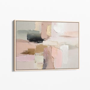 Blush Pink Gold Canvas Print | Modern Minimalist Art | Contemporary Wall Decor | Neutral Wabi Sabi Wall Art | Japandi Abstract Art | BPG3