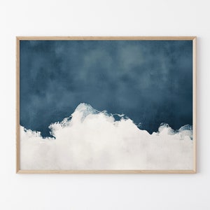 Stampa artistica da parete "Nuvola blu" / Stampa artistica da parete neutra / Stampa giclée / Grande arte da parete / Arte astratta / Decorazione per soggiorno / Moderno e minimalista / BCW4