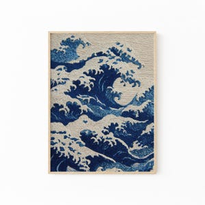 Japanese Wave Painting Print | Modern Japandi Minimalist Ocean Wall Art | CBO4