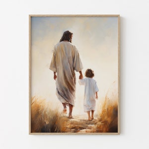 Child of God Oil Painting Print, Jesus shows the way, Christian Art, Bible Art, Scripture Wall Art, Christian Painting Art Print