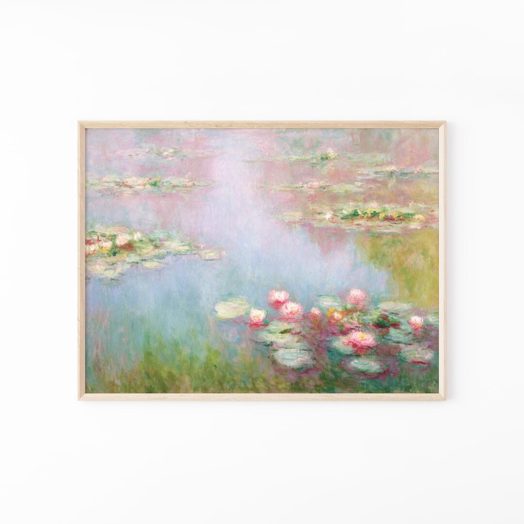 Water Lilies by Claude Monet Print: Vintage Landscape Wall Art for Home ...