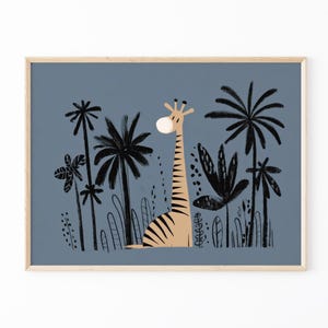 Safari Giraffe Illustration Prints | Boho Nursery Wall Art | Jungle animals | Nursery Art | Animal Nursery Decor | Animal Prints | GSN7